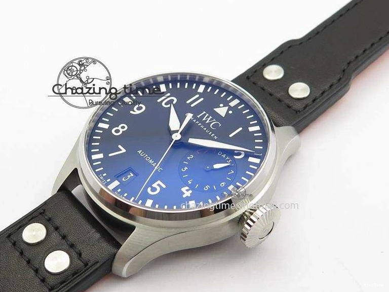 MIROTIME 0218 GoodFit Big Pilot Real PR IW500912 ZF Best Edition Black Dial On Black Leather Strap A 7287